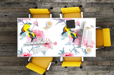 Full desk mat Birds and flowers