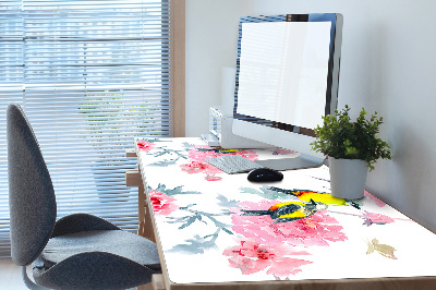 Full desk mat Birds and flowers