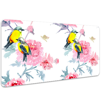 Full desk mat Birds and flowers