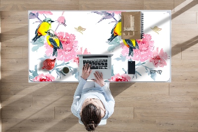 Full desk mat Birds and flowers