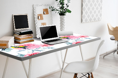 Full desk mat Birds and flowers