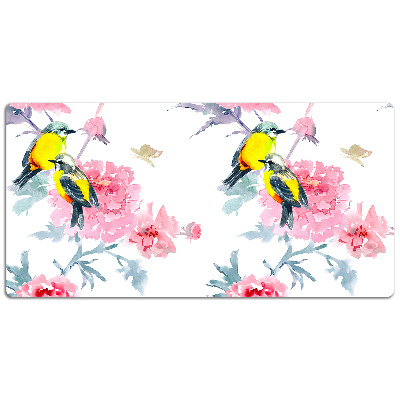 Full desk mat Birds and flowers