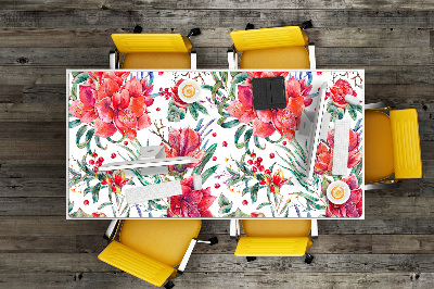 Desk pad red flowers