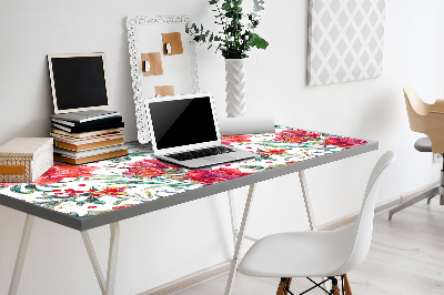 Desk pad red flowers