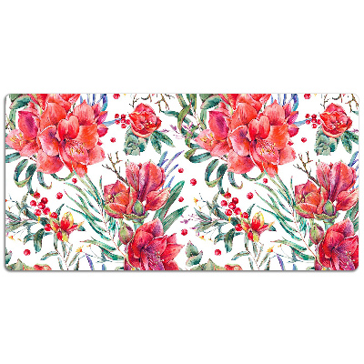 Desk pad red flowers