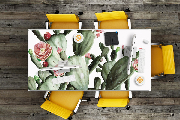 Large desk mat for children cacti