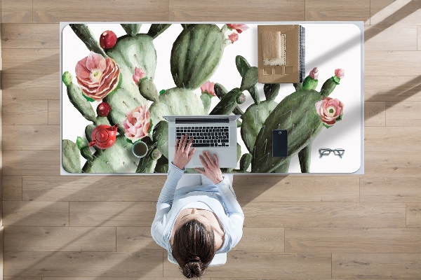 Large desk mat for children cacti