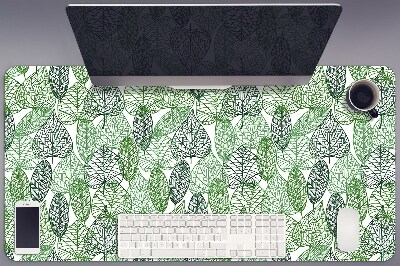 Large desk pad PVC protector forest leaves