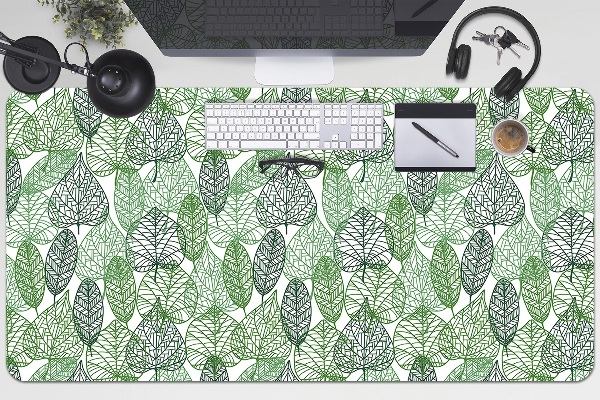 Large desk pad PVC protector forest leaves