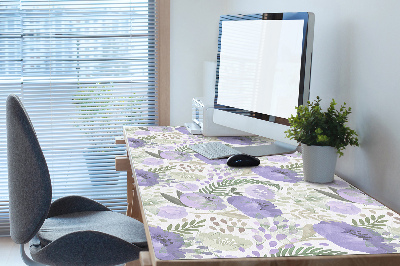 Large desk mat table protector pastel poppy