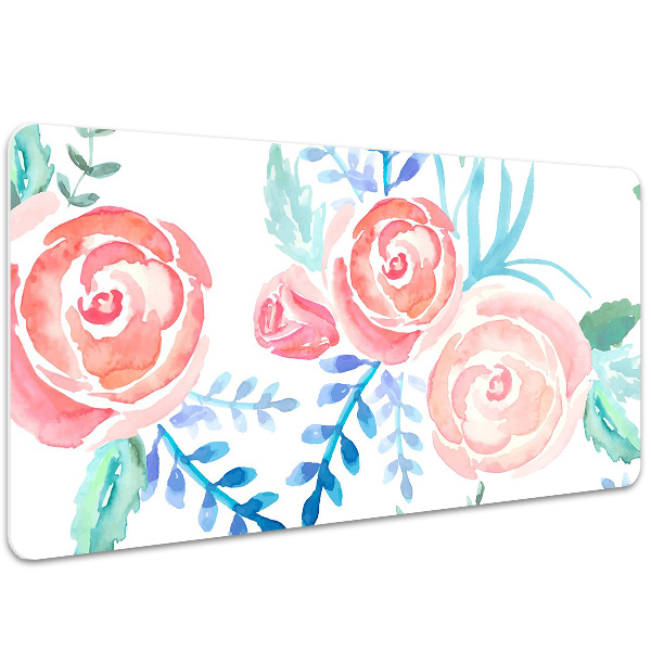 Large desk pad PVC protector bright flowers