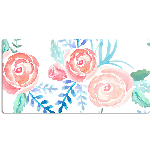 Large desk pad PVC protector bright flowers