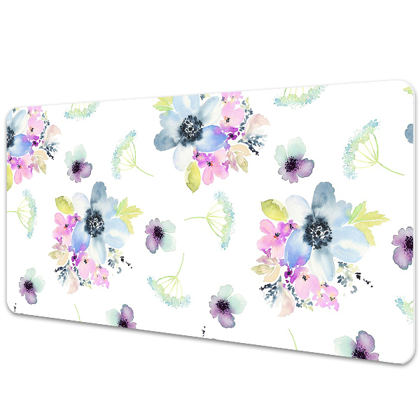 Full desk protector purple flowers