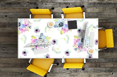 Full desk protector purple flowers