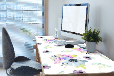 Full desk protector purple flowers