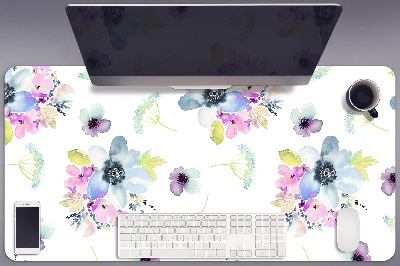 Full desk protector purple flowers