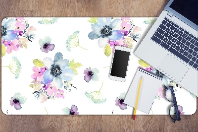 Full desk protector purple flowers