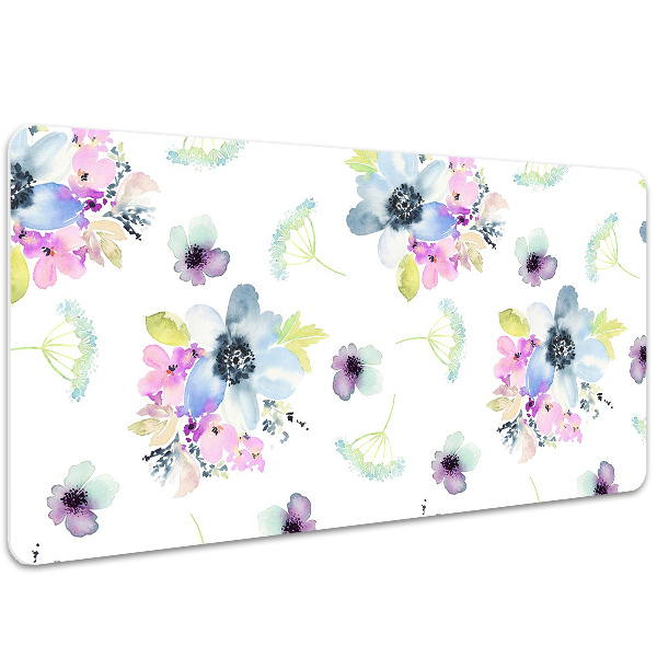 Full desk protector purple flowers