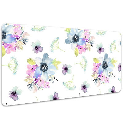 Full desk protector purple flowers