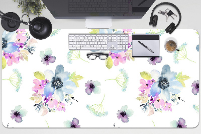 Full desk protector purple flowers