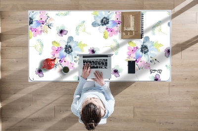 Full desk protector purple flowers