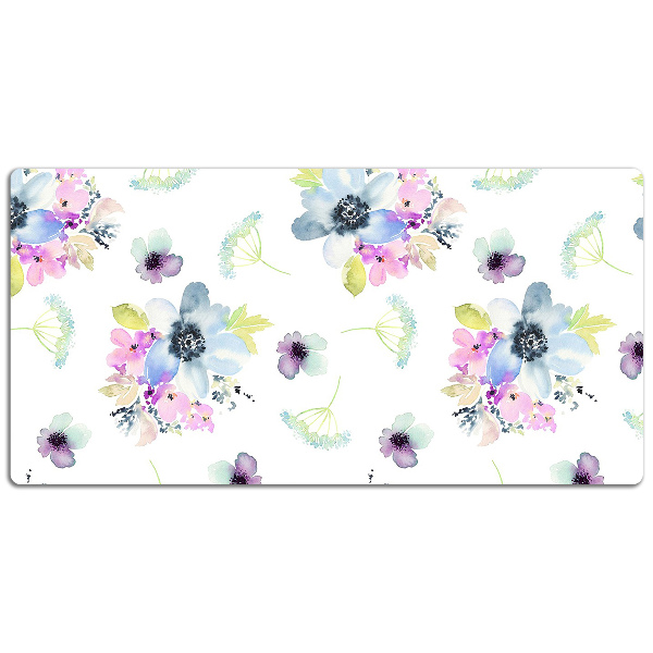 Full desk protector purple flowers