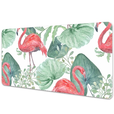 Desk mat exotic flamingos