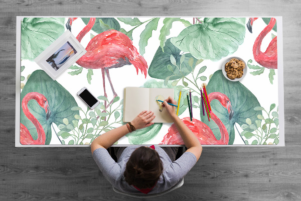 Desk mat exotic flamingos