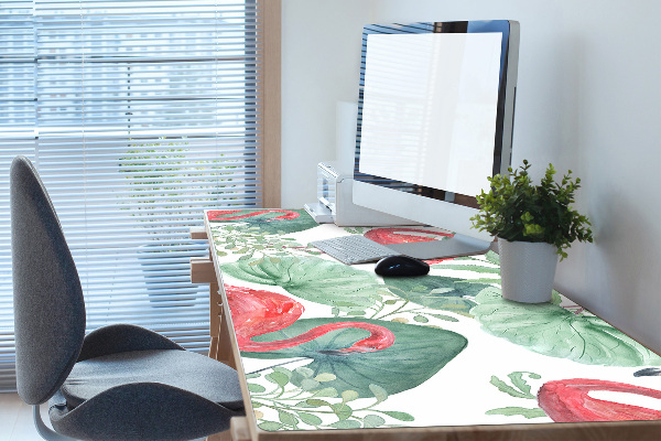 Desk mat exotic flamingos