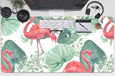 Desk mat exotic flamingos