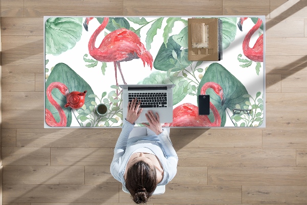 Desk mat exotic flamingos