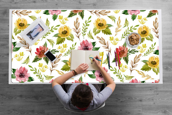 Desk pad watercolor Flowers