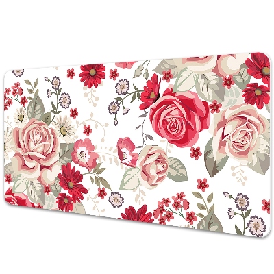 Desk pad red flowers