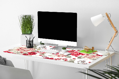 Desk pad red flowers