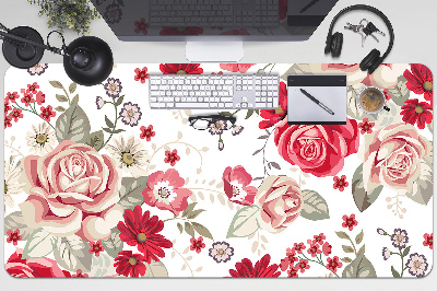 Desk pad red flowers