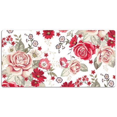 Desk pad red flowers