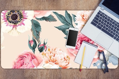 Full desk protector pastel flowers