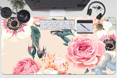 Full desk protector pastel flowers