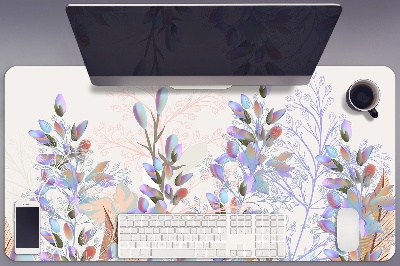 Full desk protector pastel leaves