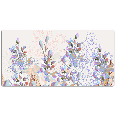 Full desk protector pastel leaves