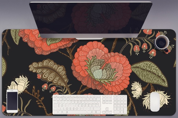 Large desk pad PVC protector retro Flowers