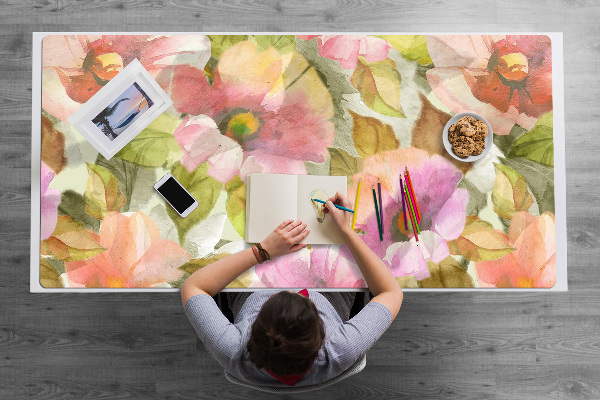 Desk pad painted flowers