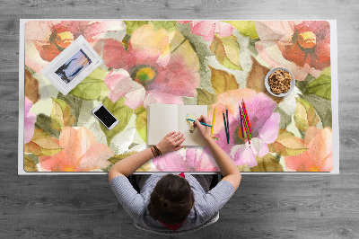 Desk pad painted flowers