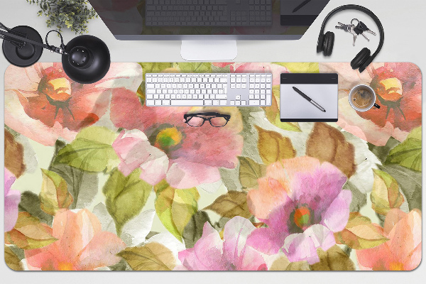 Desk pad painted flowers