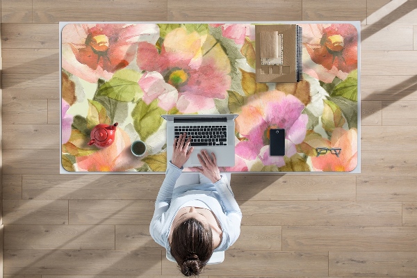 Desk pad painted flowers