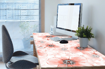 Desk mat orange flowers