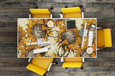 Full desk pad retro Sunflowers