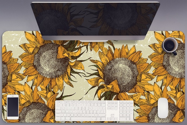 Full desk pad retro Sunflowers