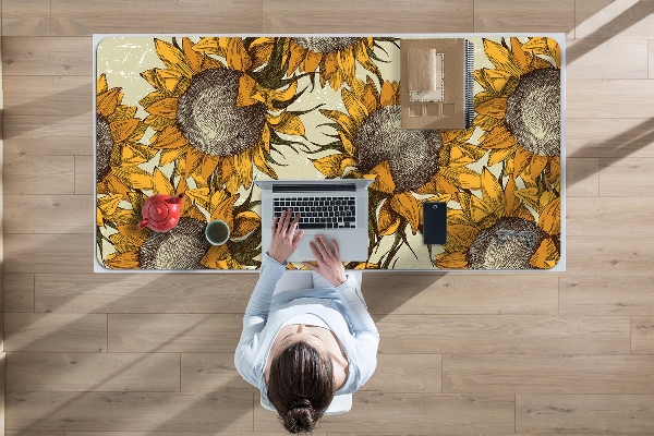 Full desk pad retro Sunflowers