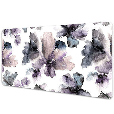 Large desk mat table protector dark flowers